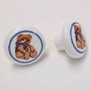 Puxador em porcelana ursinho